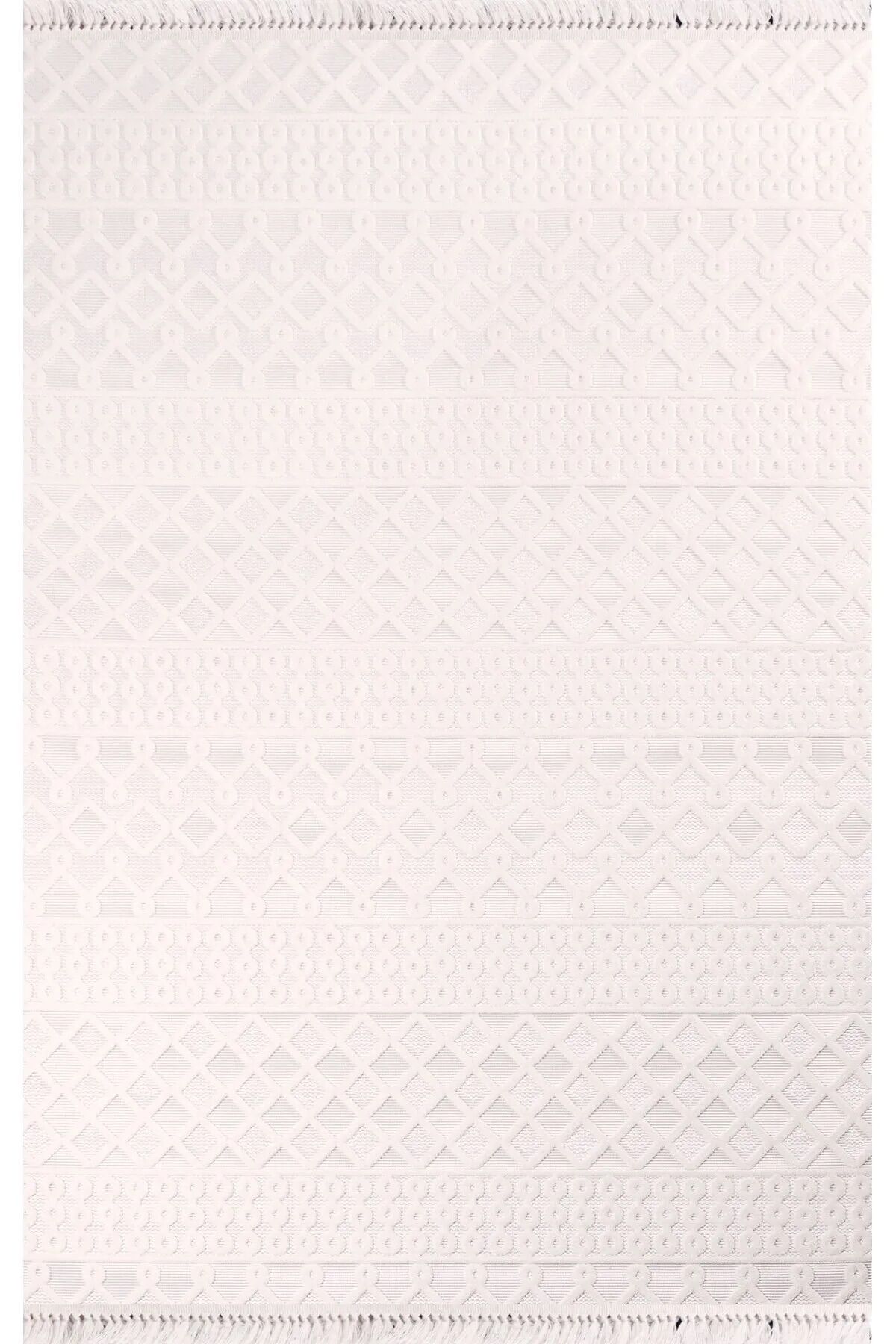 Nexus Halı Torino 1541A Beyaz Polyester Sisal İplik Saçaklı Modern Şık Dokuma Taban Halı