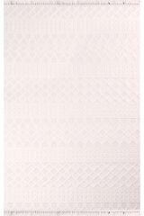 Nexus Halı Torino 1541A Beyaz Polyester Sisal İplik Saçaklı Modern Şık Dokuma Taban Halı