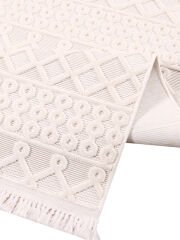 Nexus Halı Torino 1541A Beyaz Polyester Sisal İplik Saçaklı Modern Şık Dokuma Taban Halı