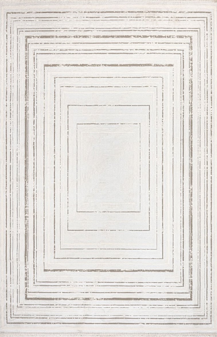 Luxess Halı Nadide 1068 Krem Akrilik Modern Çerçeveli Yüksek Kaliteli Halı