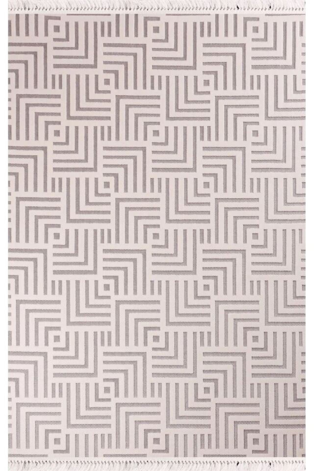 Nexus Halı Torino 4005A Gri Polyester Sisal İplik Saçaklı Modern Şık Dokuma Taban Halı