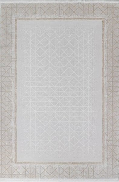 Gümüşsuyu Halı Matisse 13623 Vizon Akrilik Çerçeveli Modern Yumuşak Dokulu Halı