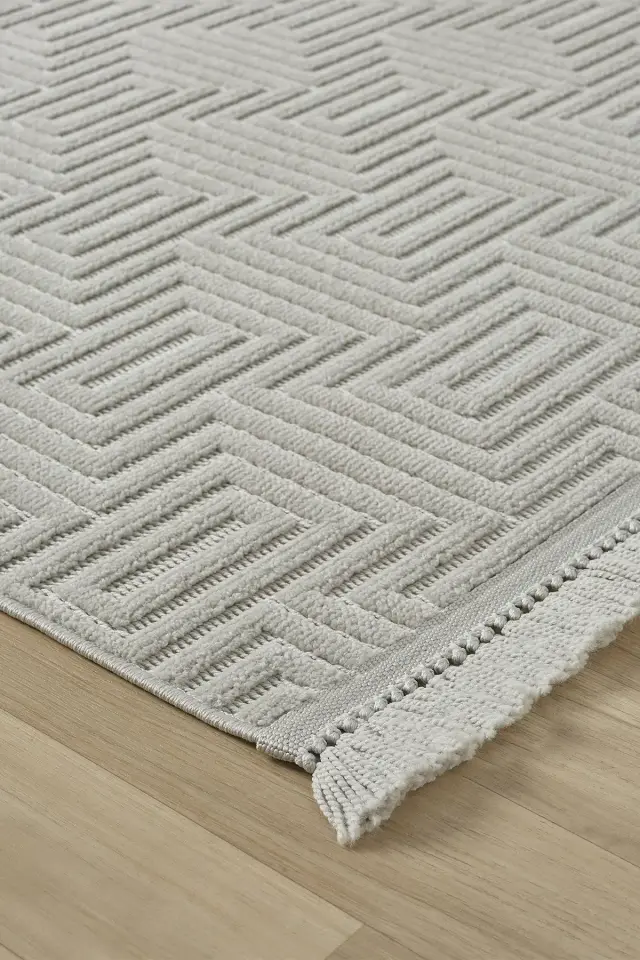 Seyran Halı Ruby 1550 Gri Kolay Temizlenen Hav Toz Vermez Etnik Halı