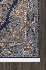 Artemis Halı Silk 5156A Kemik Lacıvert Viskon Çerçeveli Klasik Oturma Odası ve Salon Halısı