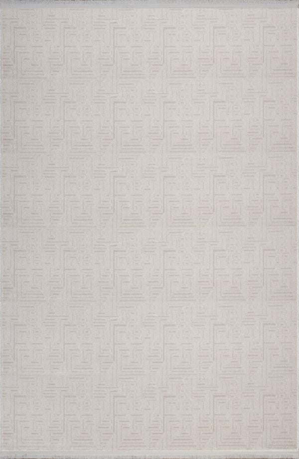 Sanat Halı Porte 3908 Bej Akrilik Polyester Modern Şık Yüksek Kaliteli Salon ve Oturma Odası Halısı