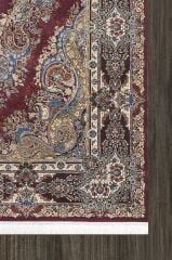 Artemis Halı Silk 5156B Kemik Bordo Viskon Çerçeveli Klasik Oturma Odası ve Salon Halısı