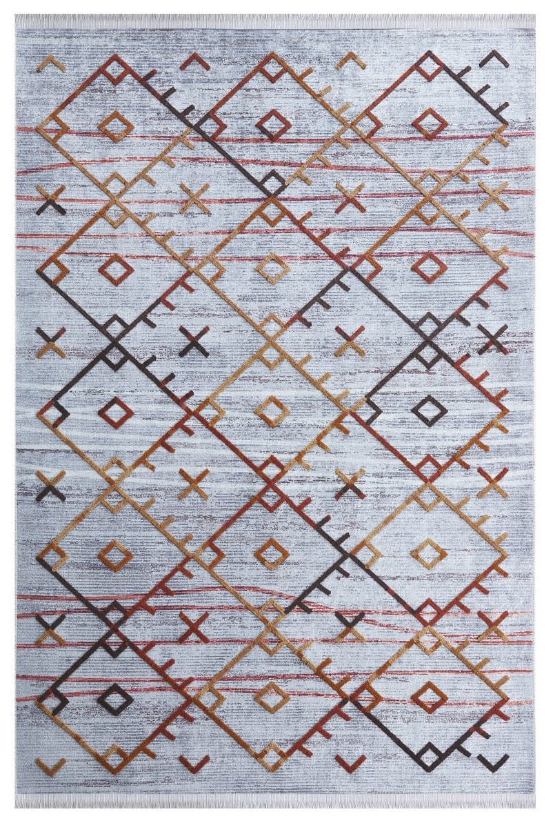 Louis Casa Halı Nakkaş 5029A Modern Saçaklı Kaymaz Taban Kilim