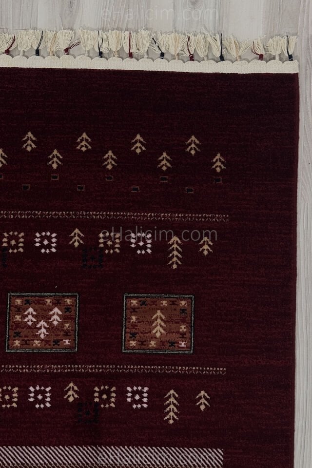 Pierre Cardin Halı History HY06A Kırmızı Etnik Desen Zelanda Yünü Ile Dokunan Tezgah Halı