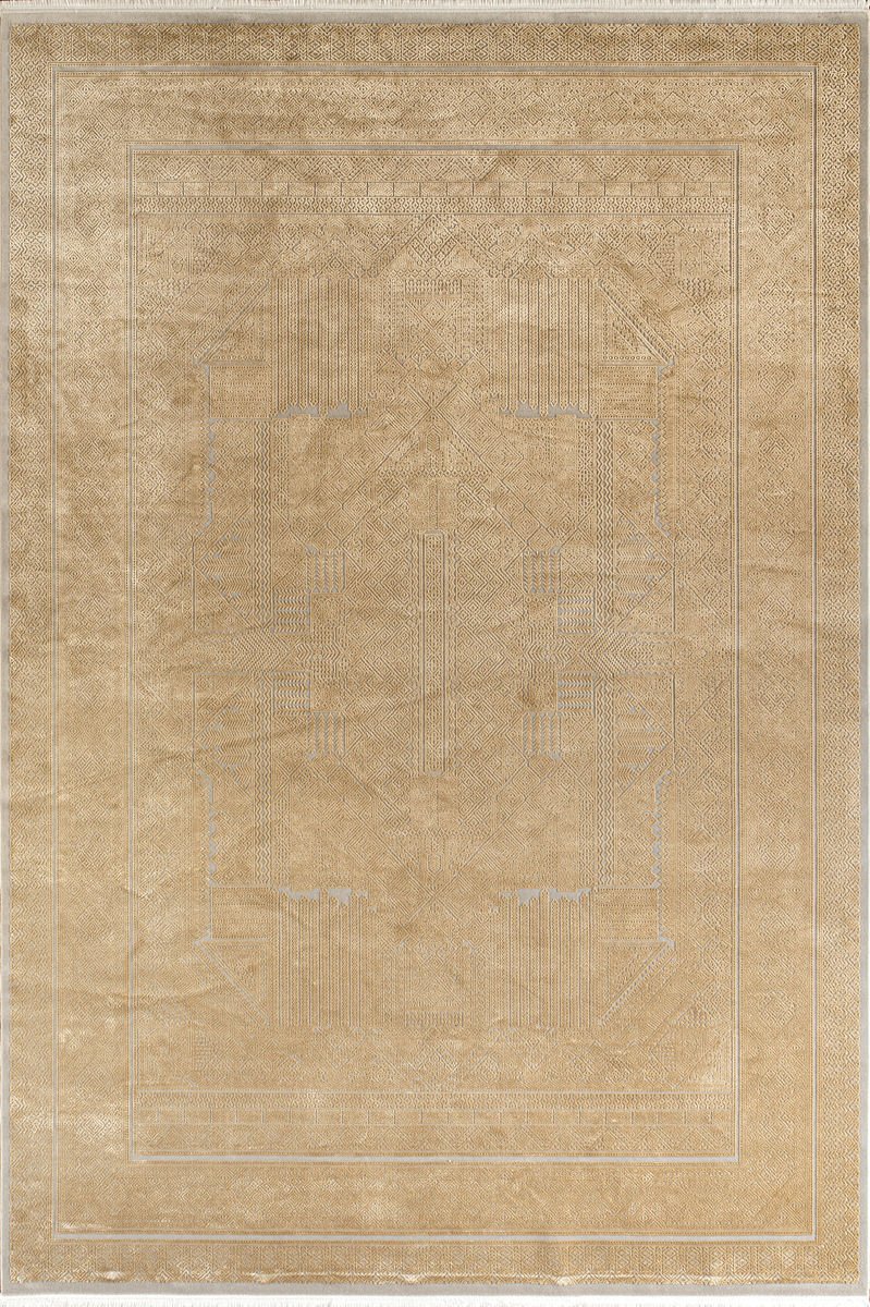 Royal Halı Bearny Modern TD01B Turuncu Krem Viskon Akrilik Yumuşak Dokulu Modern Halı