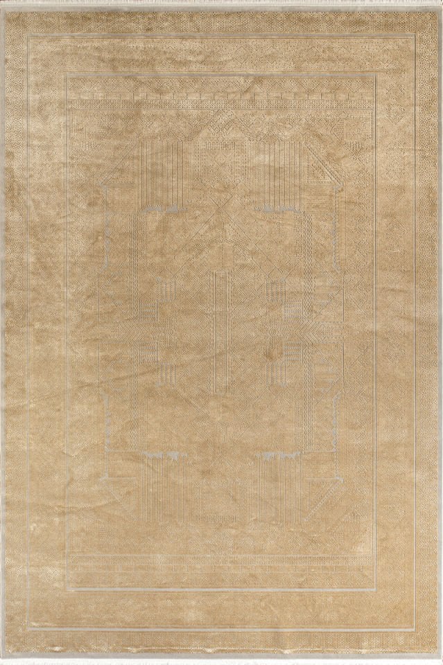 Royal Halı Bearny Modern TD01B Turuncu Krem Viskon Akrilik Yumuşak Dokulu Modern Halı