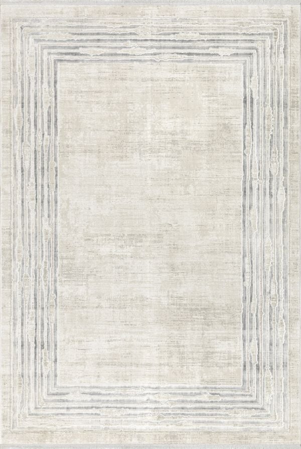 Sanat Halı Penta 3817 Krem Viskon Modern Salon ve Oturma Odası Halısı