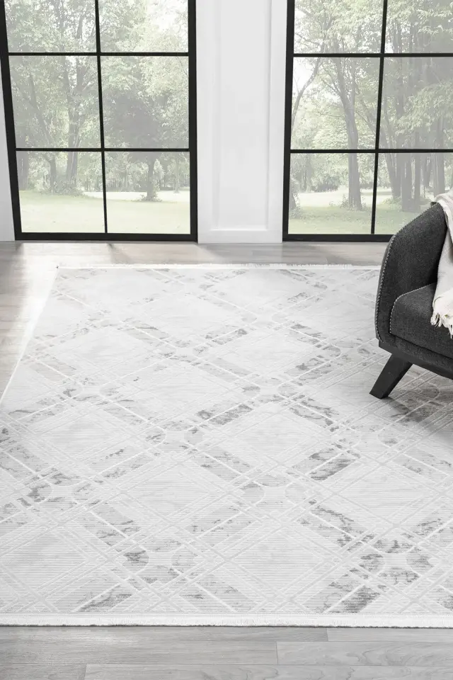 Seyran Halı Vista 5117 Gri Akrilik Yüksek Kaliteli Yumuşak Dokulu Şık Halı