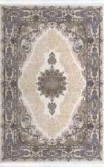 Artemis Halı Silk 5156C Kemik Viskon Çerçeveli Klasik Oturma Odası ve Salon Halısı