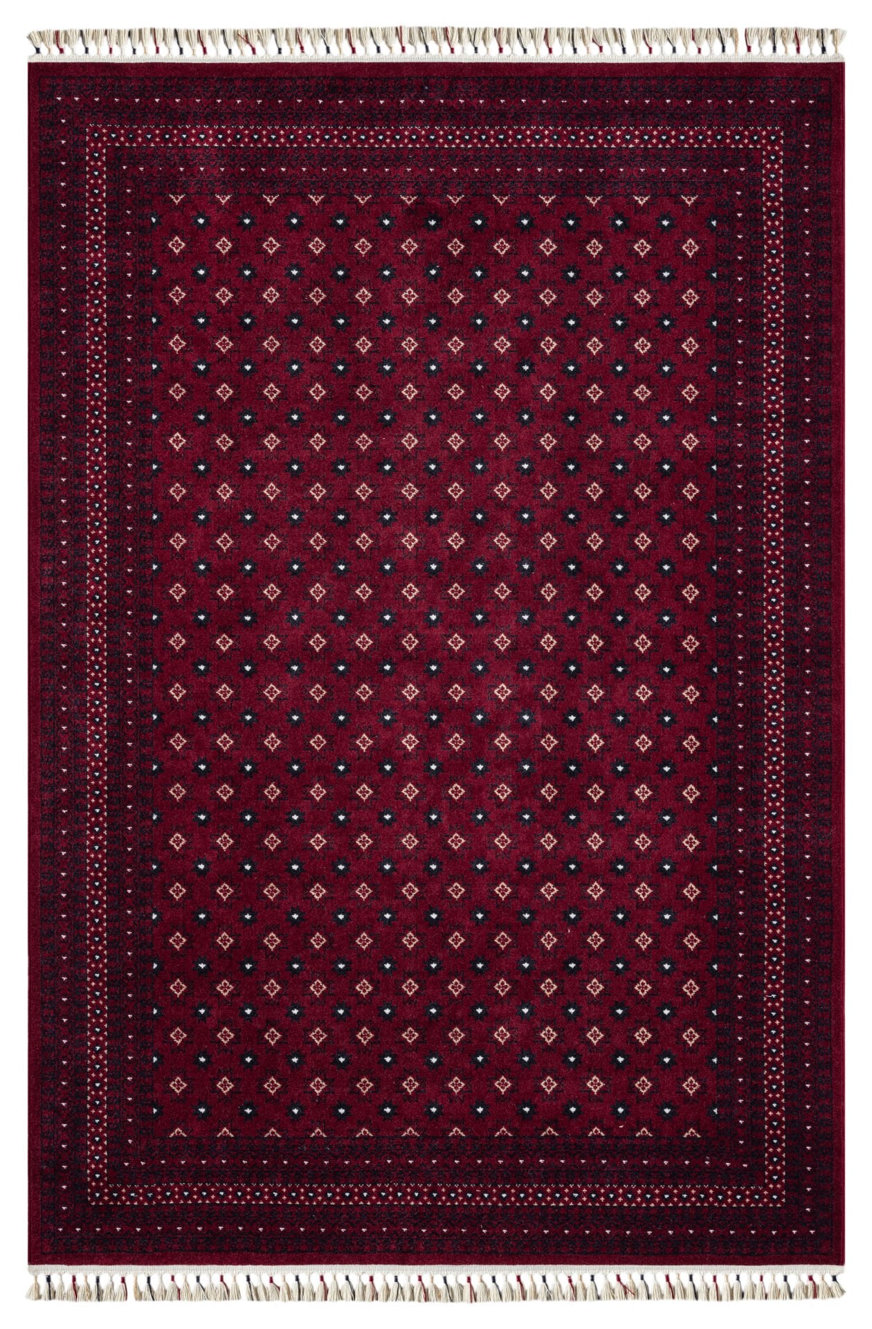 Pierre Cardin Halı History HY07A Kırmızı Etnik Desen Zelanda Yünü Ile Dokunan Tezgah Halı