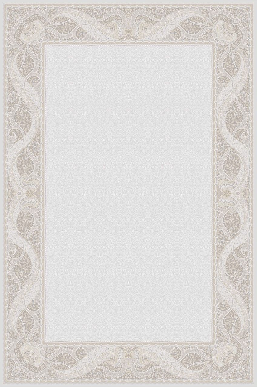 Artemis Halı Palace 8020A Krem Vizon Viskon Akrilik Çerçeveli Motifli Klasik Salon Halısı