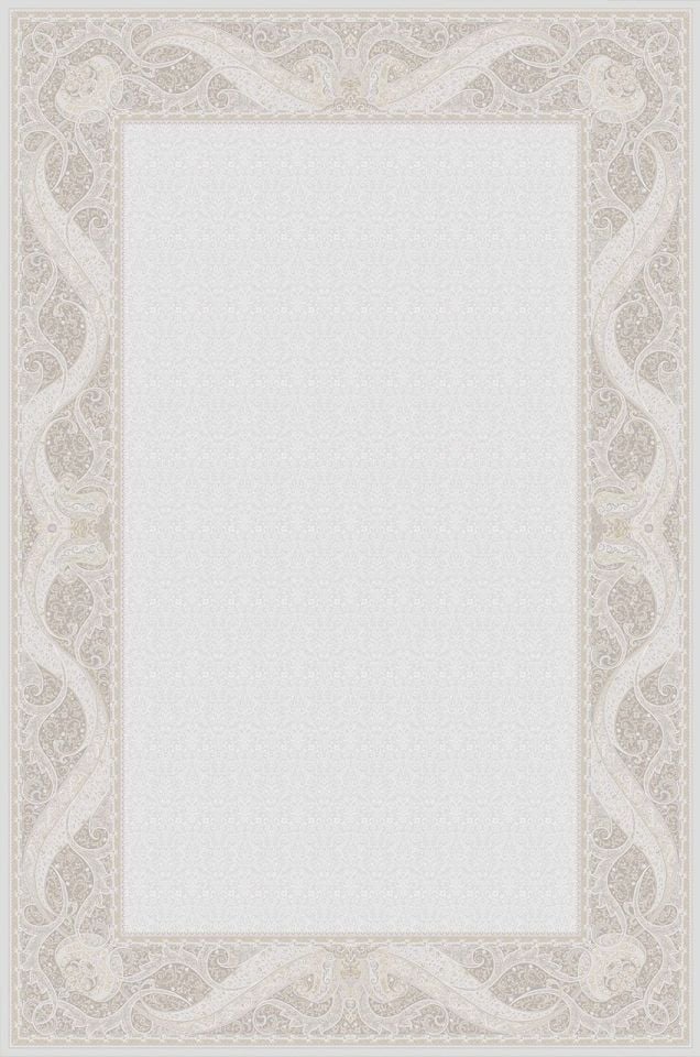 Artemis Halı Palace 8020A Krem Vizon Viskon Akrilik Çerçeveli Motifli Klasik Salon Halısı