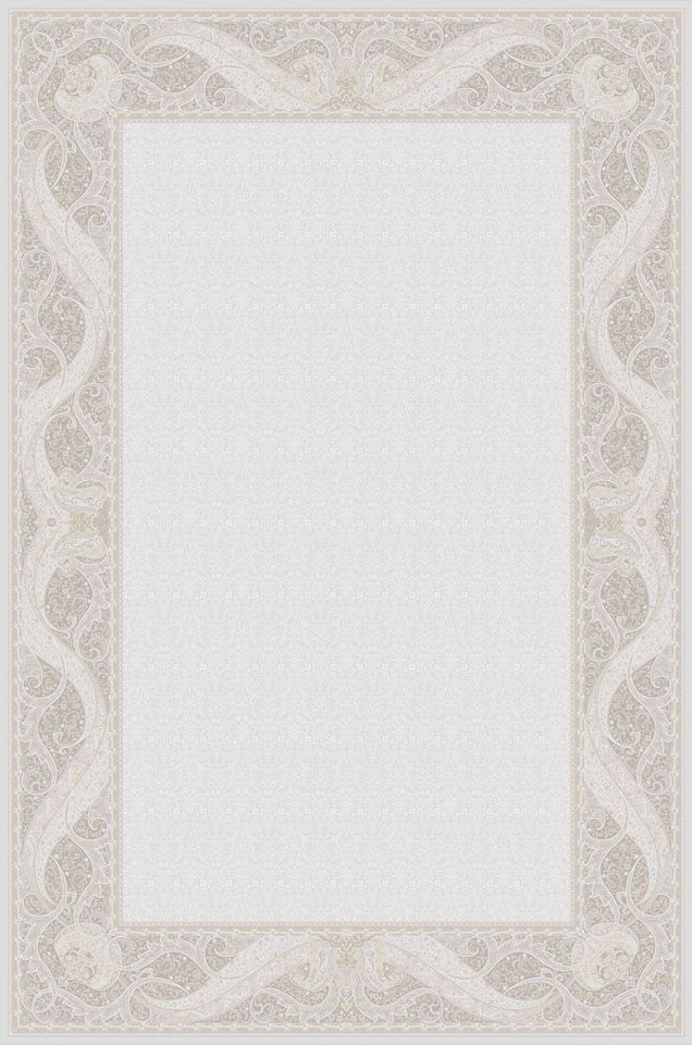 Artemis Halı Palace 8020A Krem Vizon Viskon Akrilik Çerçeveli Motifli Klasik Salon Halısı