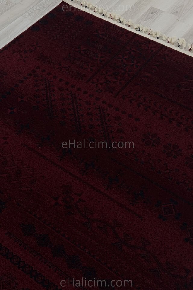 Pierre Cardin Halı History HY08A Kırmızı Etnik Desen Zelanda Yünü Ile Dokunan Tezgah Halı