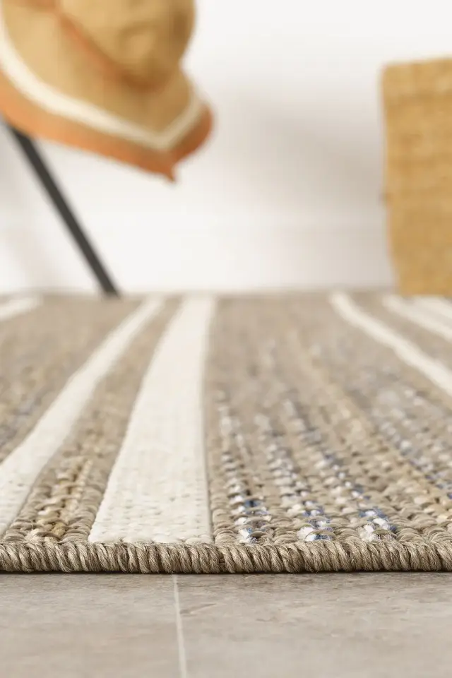 Seyran Halı Etnik 2551 Mavi Mikrofiber Dokuma Taban Modern Yumuşak Dokulu Halı