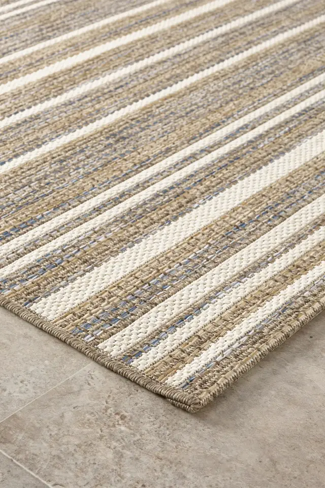 Seyran Halı Etnik 2551 Mavi Mikrofiber Dokuma Taban Modern Yumuşak Dokulu Halı