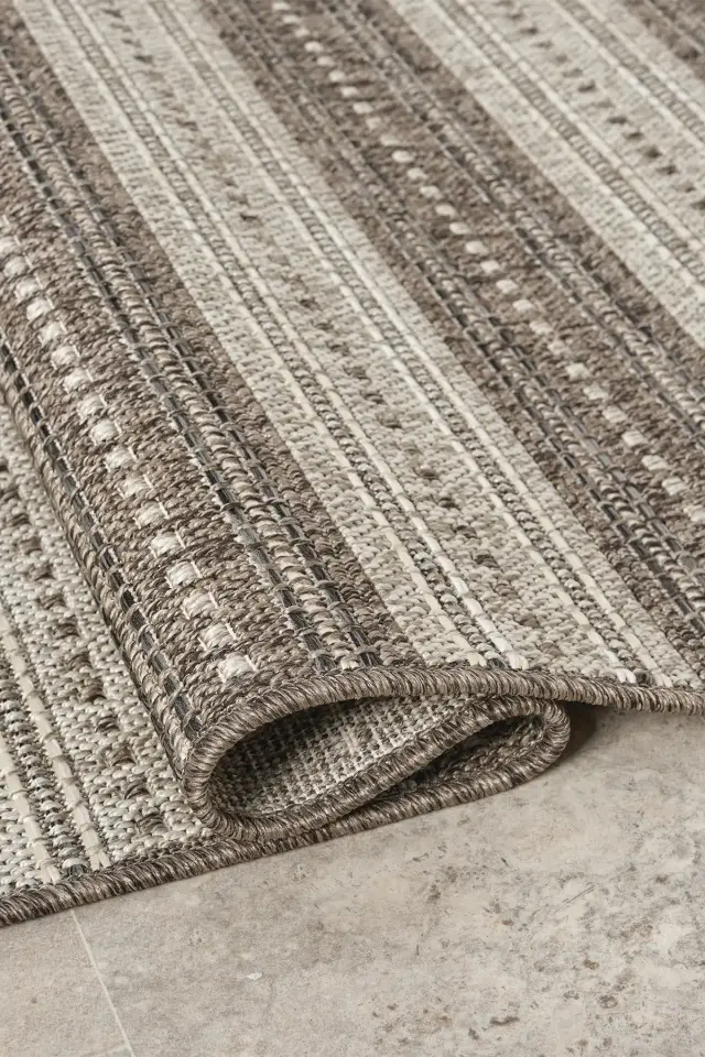 Seyran Halı Etnik 2552 Antrasit Mikrofiber Dokuma Taban Modern Yumuşak Dokulu Halı