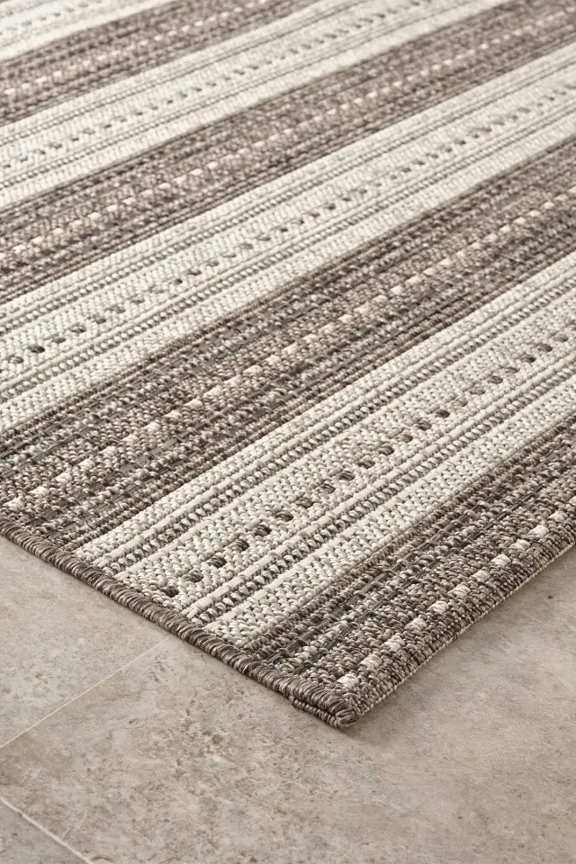 Seyran Halı Etnik 2552 Antrasit Mikrofiber Dokuma Taban Modern Yumuşak Dokulu Halı