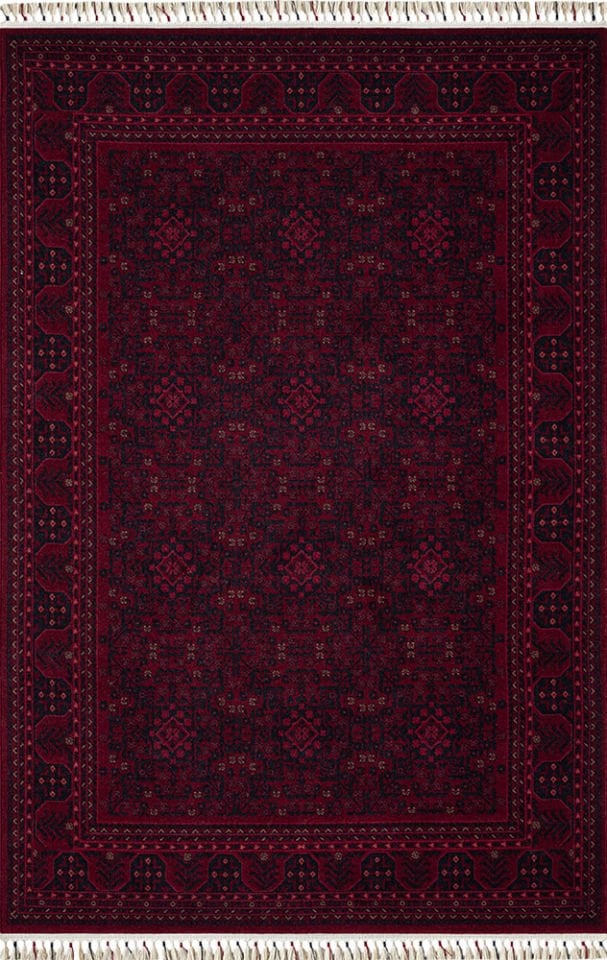 Pierre Cardin Halı History HY10A Kırmızı Etnik Desen Zelanda Yünü Ile Dokunan Tezgah Halı