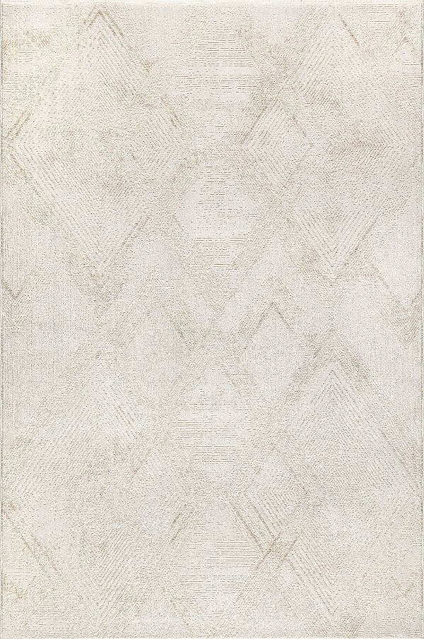 Sanat Halı Hera 3589 Bej Polyester Yüksek Kaliteli Modern Halı