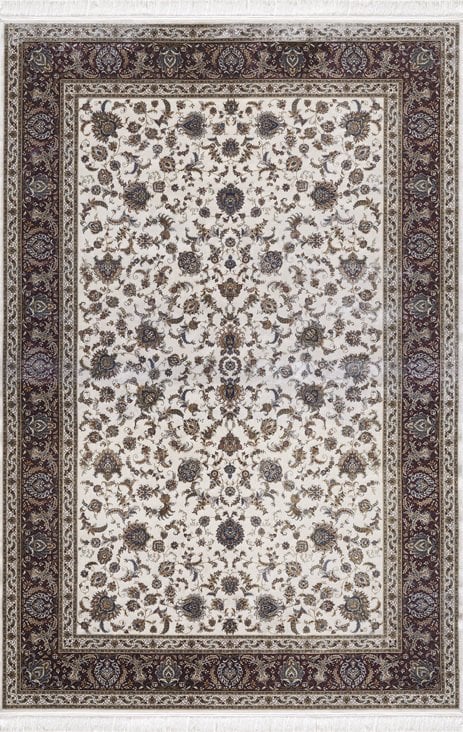 Artemis Halı Silk 5160B Bordo Kemik Viskon Akrilik Çerçeveli Klasik Halı