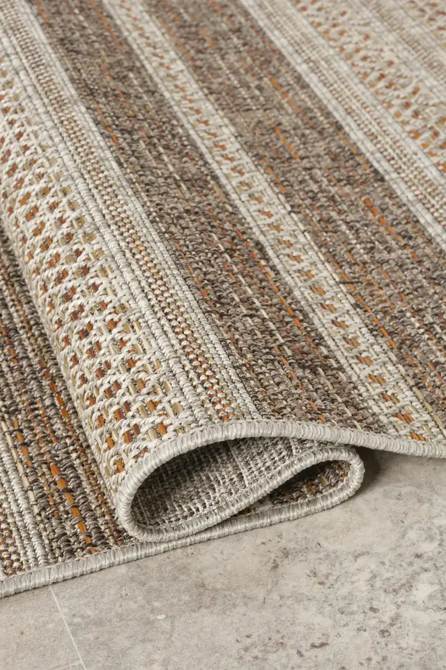 Seyran Halı Etnik 2553 Terra Mikrofiber Dokuma Taban Modern Yumuşak Dokulu Halı