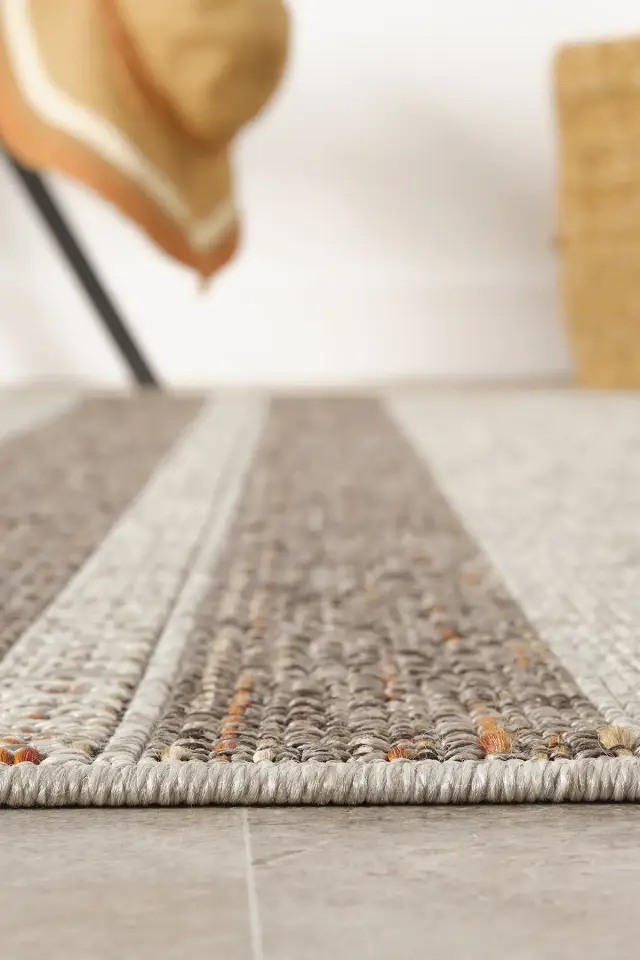 Seyran Halı Etnik 2553 Terra Mikrofiber Dokuma Taban Modern Yumuşak Dokulu Halı