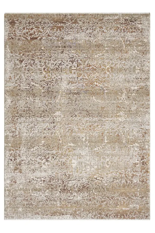 Seyran Halı Monde Bej 805 Etnik Desen Dokuma Taban Polyester Klasik Şık Halı