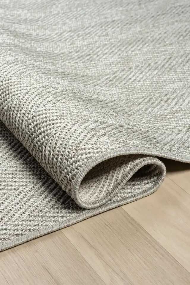 Seyran Halı Bombay 665 Gri Kolay Temizlenen Hav Toz Vermez Hasır Dokulu Balık Sırtı Sisal Yolluk