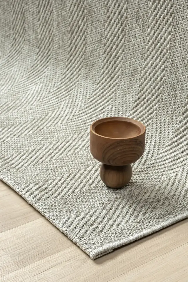 Seyran Halı Bombay 665 Gri Kolay Temizlenen Hav Toz Vermez Hasır Dokulu Balık Sırtı Sisal Yolluk