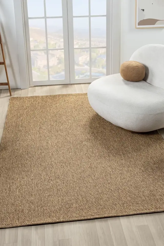 Seyran Halı Bombay 665 Kahve Kolay Temizlenen Hav Toz Vermez Hasır Dokulu Balık Sırtı Sisal Yolluk