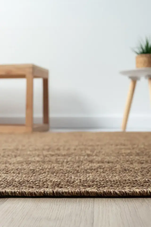 Seyran Halı Bombay 665 Kahve Kolay Temizlenen Hav Toz Vermez Hasır Dokulu Balık Sırtı Sisal Yolluk