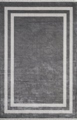 Gümüşsuyu Halı Black & Brown 11297 Antrasit Doğal İplik Çerçeveli Dokuma Taban Halı