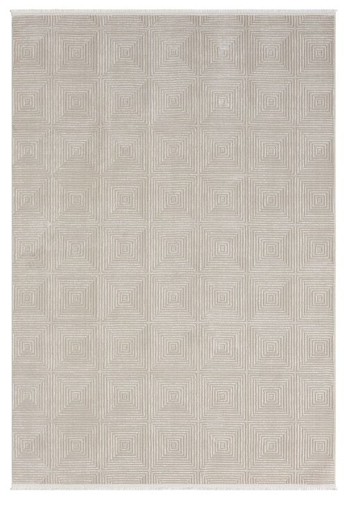 Seyran Halı Gusto 901 Bej Polyester Dokuma Taban Saçaklı Modern Halı