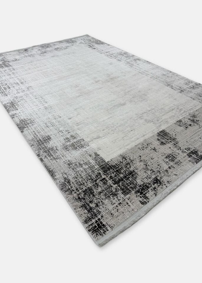 Royal Halı Mystic QM01D Gri Modern Desenli Akrilik Şık Makine Halısı