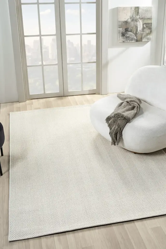 Seyran Halı Bombay 665 Krem Kolay Temizlenen Hav Toz Vermez Hasır Dokulu Balık Sırtı Sisal Yolluk