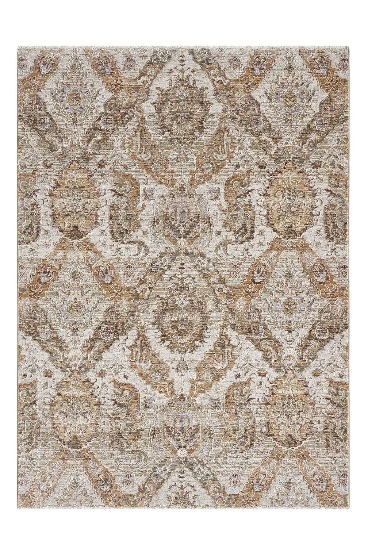 Seyran Halı Monde Bej 806 Etnik Desen Dokuma Taban Polyester Klasik Şık Halı