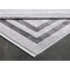 Gümüşsuyu Halı Black & Brown 11297 Gri Doğal İplik Çerçeveli Dokuma Taban Halı