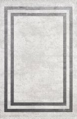 Gümüşsuyu Halı Black & Brown 11297 Gri Doğal İplik Çerçeveli Dokuma Taban Halı