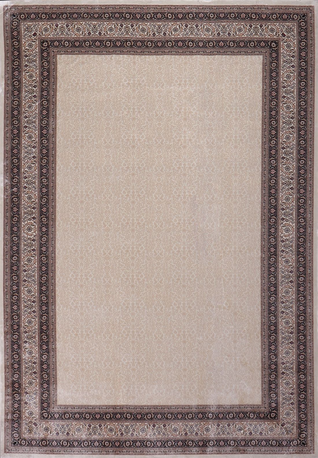 Nexus Halı Ferimah 39758D Krem Modal İplik Saçaklı Klasik Çerçeveli Halı