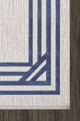 Artemis Halı Murano 9163D Krem Lacivert Akrilik Çerçeveli Yumuşak Dokulu Oturma Odası Halısı