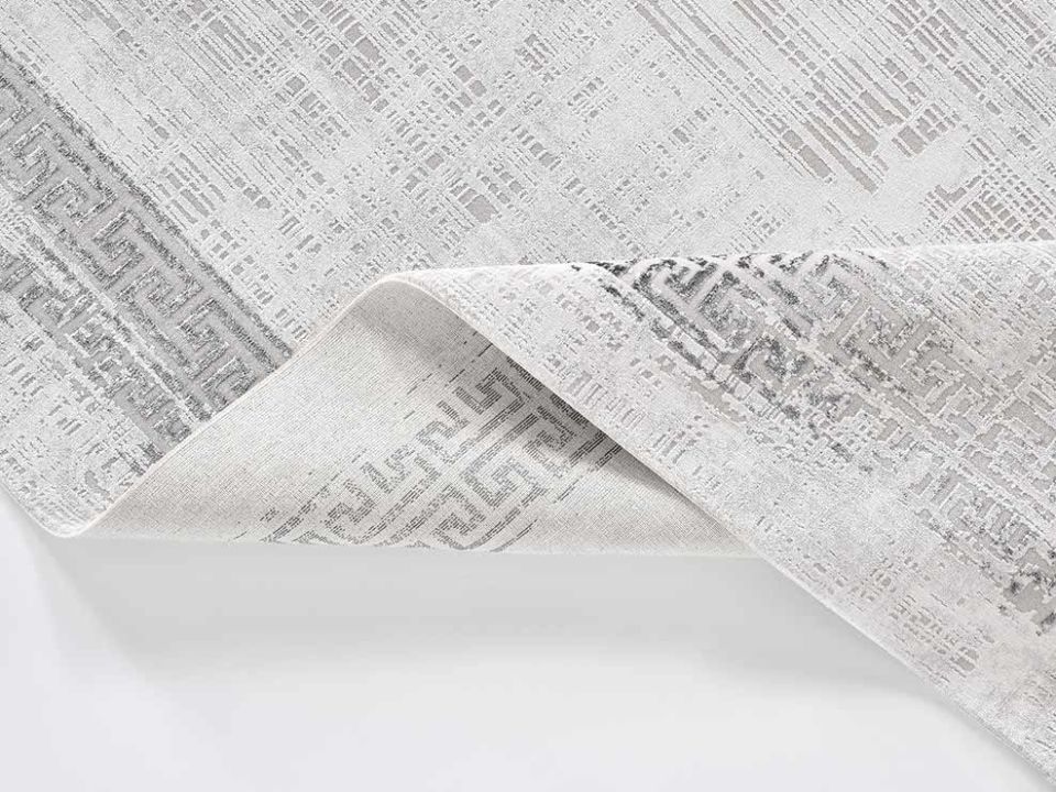 Gümüşsuyu Halı Black & Brown 11298 Gri Doğal İplik Çerçeveli Dokuma Taban Halı