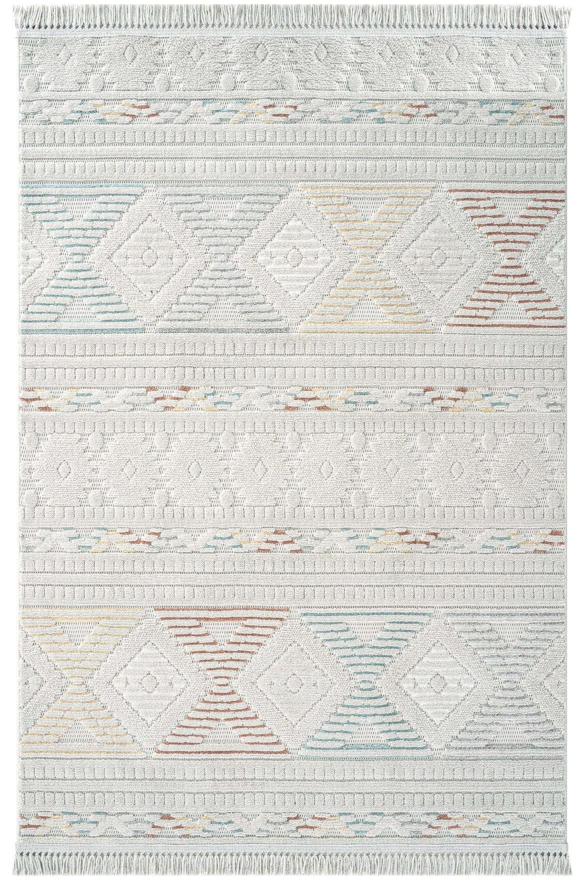 Seyran Halı Ruby 1551 Multi Gri Kolay Temizlenen Hav Toz Vermez Etnik Yolluk