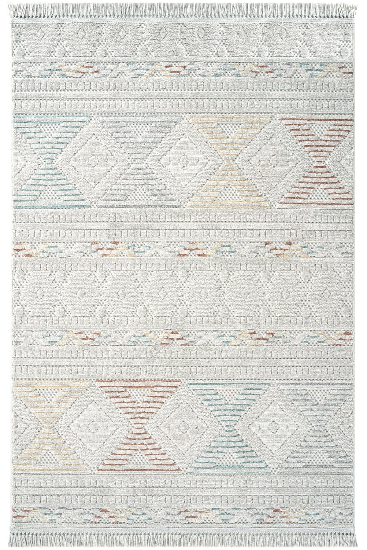 Seyran Halı Ruby 1551 Multi Gri Kolay Temizlenen Hav Toz Vermez Etnik Yolluk