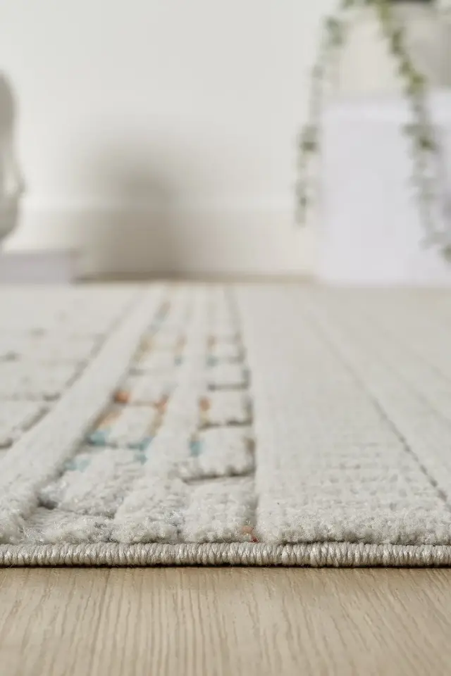 Seyran Halı Ruby 1551 Multi Gri Kolay Temizlenen Hav Toz Vermez Etnik Yolluk
