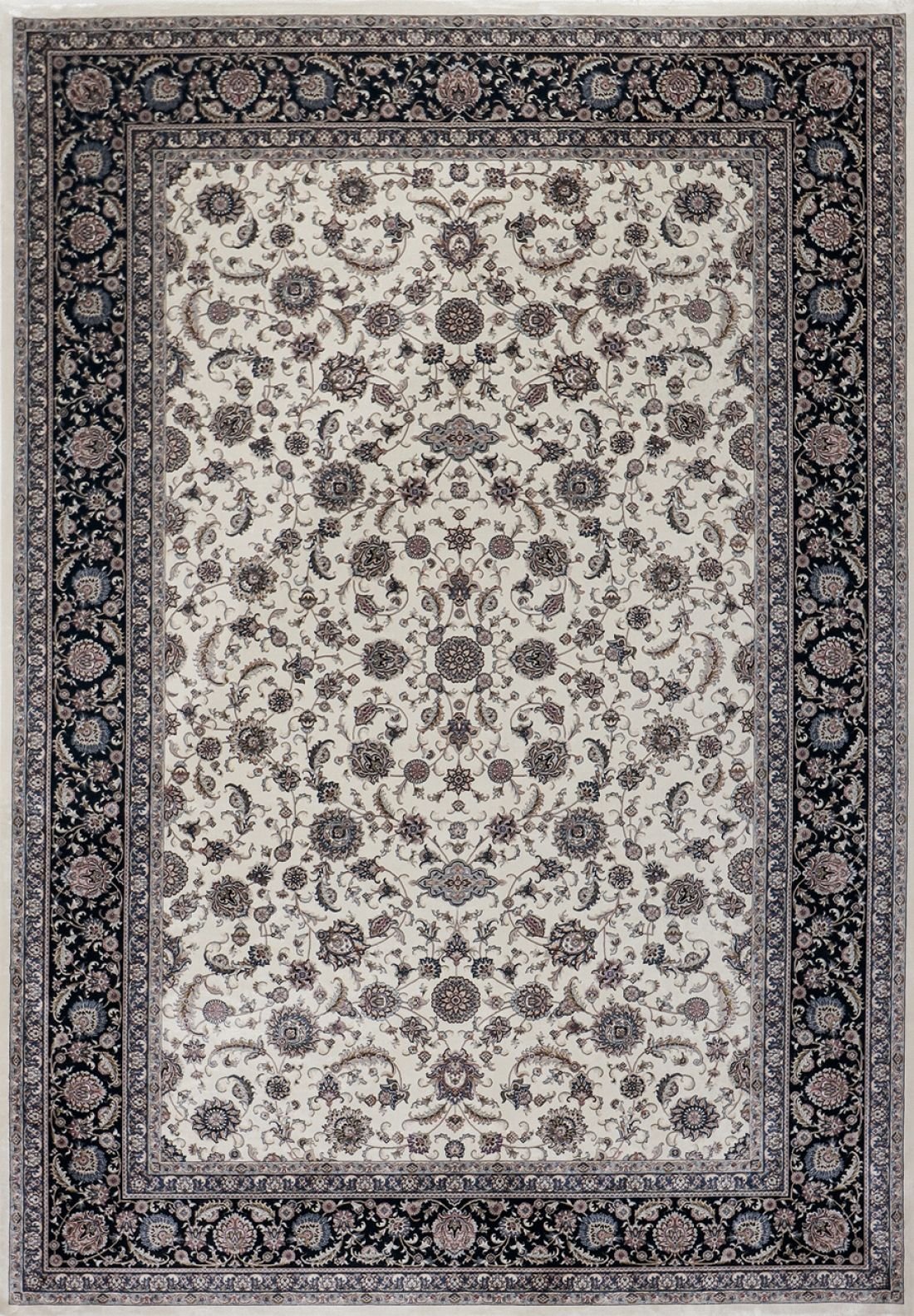 Nexus Halı Ferimah 52183A Krem Modal İplik Saçaklı Klasik Çerçeveli Halı